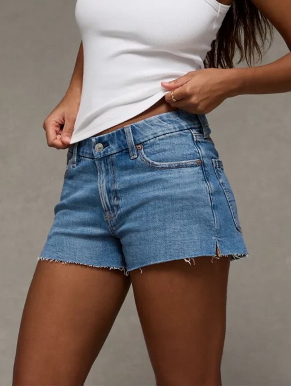 American Eagle Outfitters Stretch Curvy Low Rise Perfect Shortie Denim Shorts